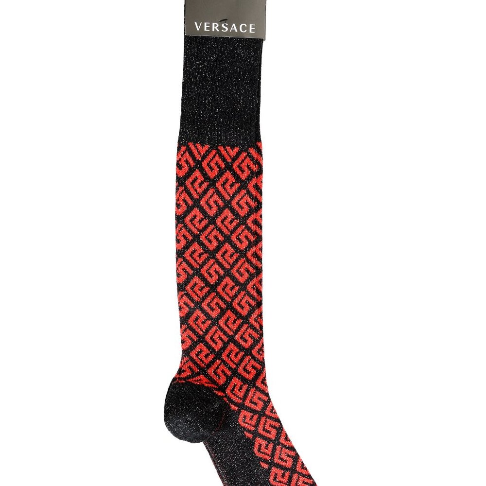 Versace Multi-Color Logo Print Socks sz S